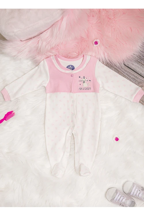 افرول أطفال قماش قطن رسومات شكل قلوب مع شكل سديري بأزرار من الأمام و بأكمام طويلة