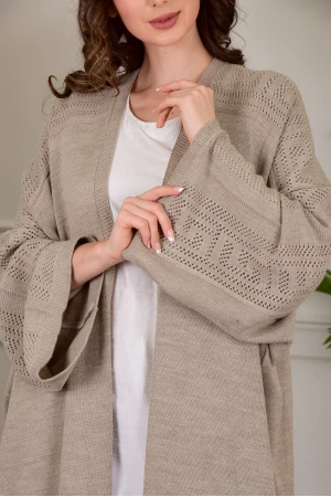 عباية شتوي نسائي تركي أنيقة لون ترابي