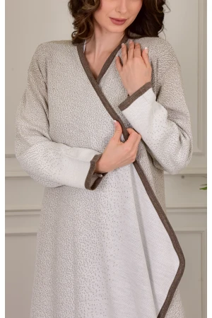 عباية شتوي نسائي تركي أنيقة لون سكري