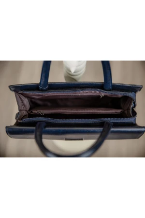 حقيبة يد نسائية مصنوعة من الجلد بتصميم أنيق مع محفظة صغيرة وجيب خلفي 