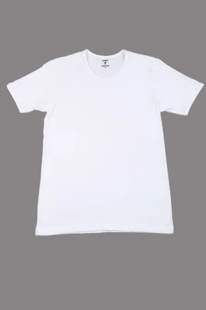 فانيلة داخلية سادة بياقة مستديرة 