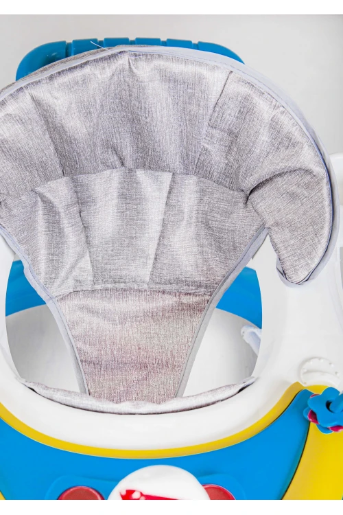 مشاية اطفال بعجلات  قابلة للطي لتعلم المشي مدمجة مع العاب ترفيهية لون ازرق