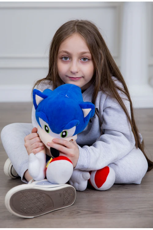 طقم بناتي أنيق قطعتين لون رمادي أكمام طويلة مع كتابة أمامية و في البنطلون