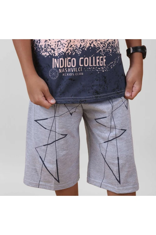 طقم  شورت مزخرف مع تيشيرت دون أكمام