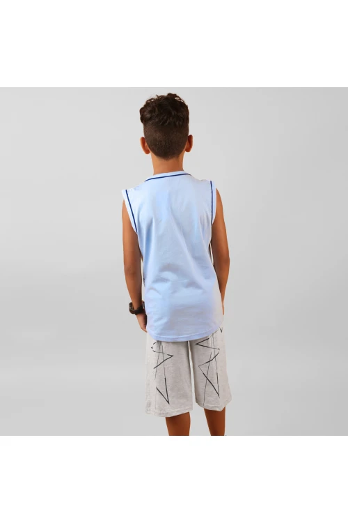 طقم  شورت مزخرف مع تيشيرت دون أكمام