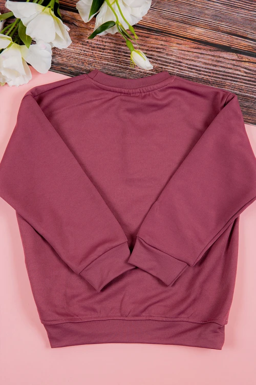 طقم شتوي ولادي  أنيق قطعتين لون عودي  بكتابات من الأمام