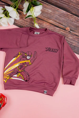 طقم شتوي ولادي  أنيق قطعتين لون عودي  بكتابات من الأمام 