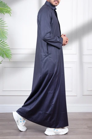 ثوب رجالي شتوي  لون رمادي غامق سحاب 