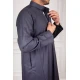 ثوب رجالي شتوي  لون رمادي غامق سحاب