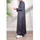 ثوب رجالي شتوي  لون رمادي غامق سحاب