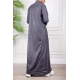 ثوب رجالي شتوي  لون رمادي غامق سحاب