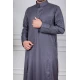 ثوب رجالي شتوي  لون رمادي غامق سحاب
