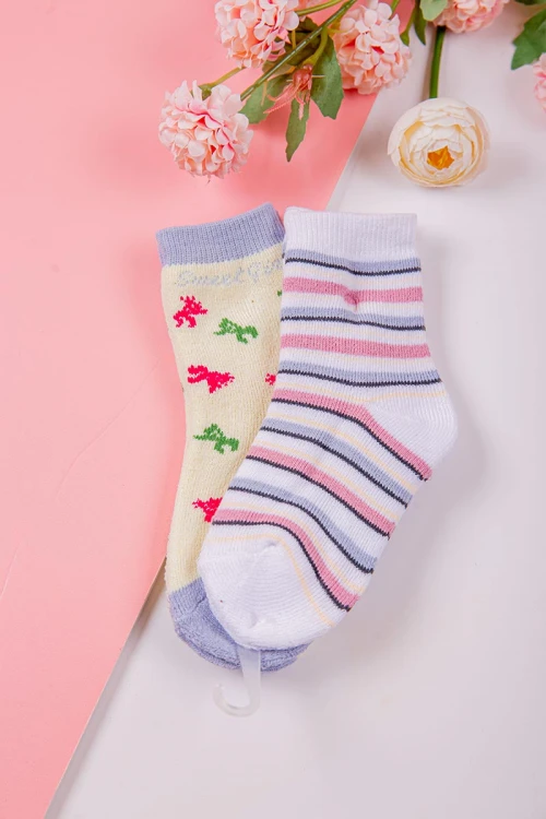 جوارب أطفال ملونة عدد اثنين قطع