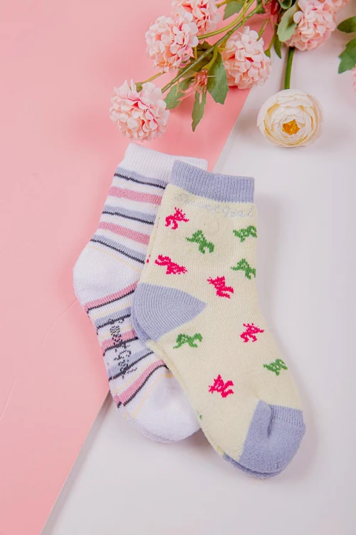 جوارب أطفال ملونة عدد اثنين قطع