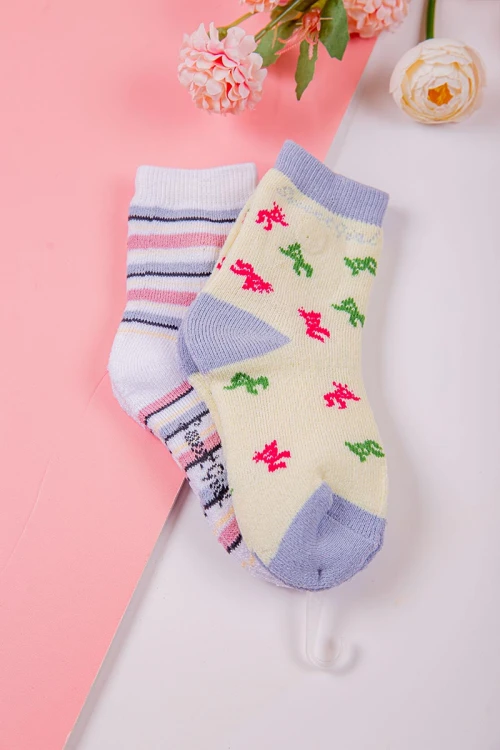 جوارب أطفال ملونة عدد اثنين قطع