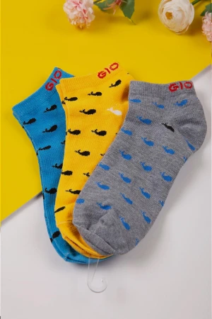 جوارب نسائية ملونة عدد ثلاث قطع