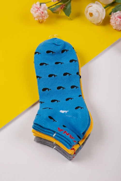 جوارب نسائية ملونة عدد ثلاث قطع