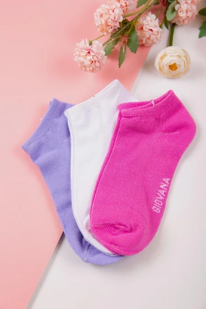 جوارب نسائية ملونة عدد ثلاث قطع