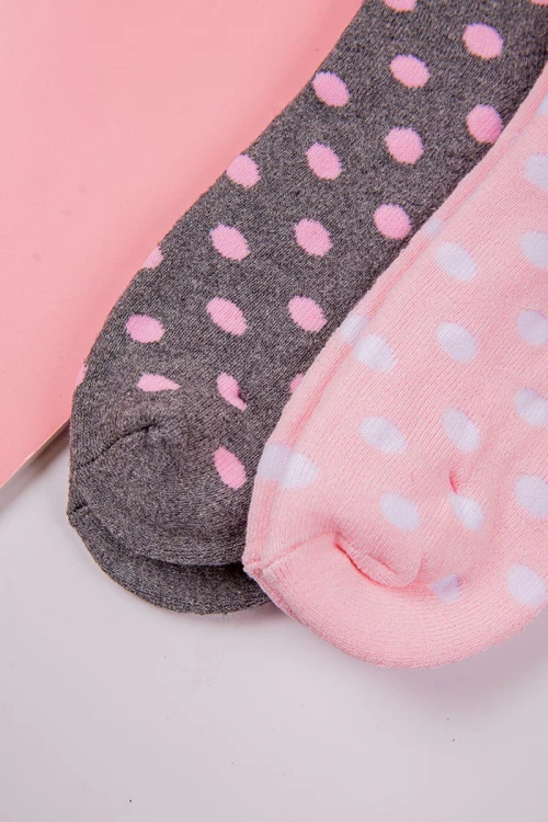 جوارب نسائية ملونة برسومات دائرية نقطية عدد اثنين قطع