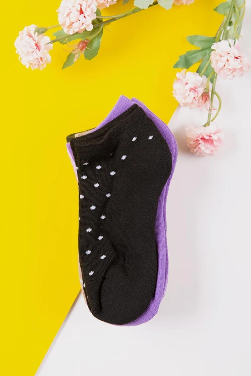 جوارب نسائية ملونة برسومات على شكل دوائر نقطية عدد ستة قطع