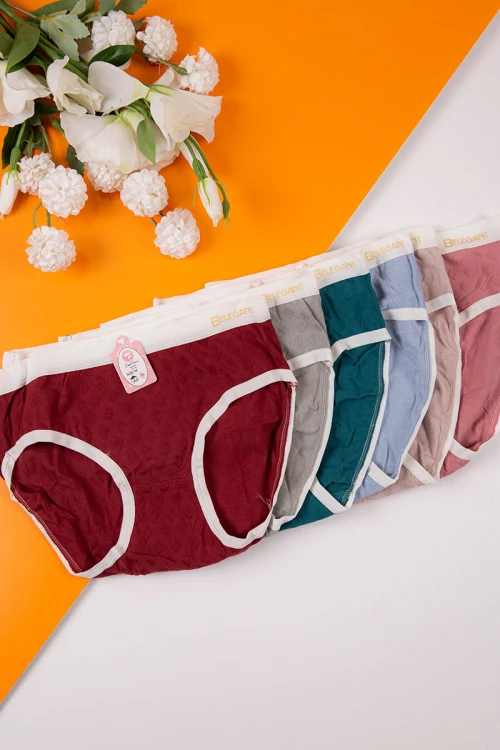 سروال داخلي نسائي متعدد الألوان مجموعة 6 قطع