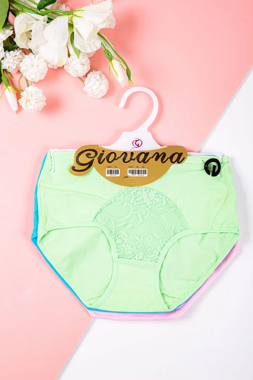 سروال داخلي نسائي متعدد الألوان تصميم خصر مريح مجموعة 3 قطع