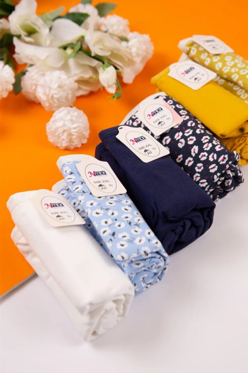 سروال داخلي نسائي متعدد الألوان مجموعة 6 قطع