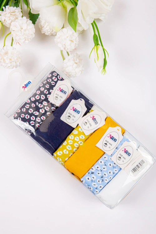 سروال داخلي نسائي متعدد الألوان مجموعة 6 قطع