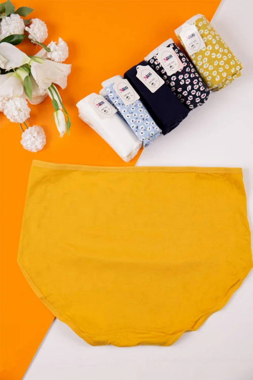 سروال داخلي نسائي متعدد الألوان مجموعة 6 قطع