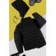 جاكيت ولادي شتوي لون أسود بقبعة رأس منفصلة و أكمام طويلة و بجيوب وسحاب من الأمام