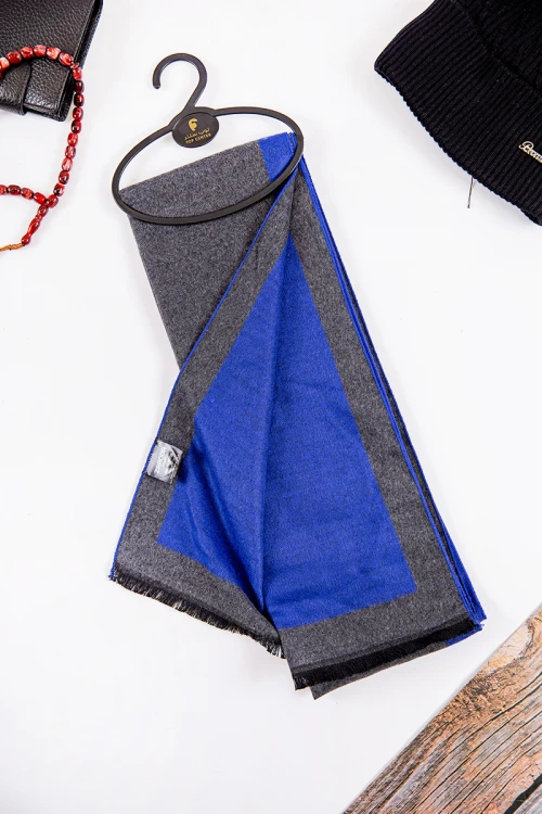 شال رجالي شتوي متعدد الألوان بخطوط كاروهات واشكال مزخرفة