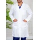 بالطو طبي لاب كوت أبيض قصير بجيوب و أزرار امامية