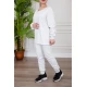 بيجاما نسائية شتوية قطعتين لون اوف وايت بياقة دائرية و بأكمام و بنطلون طويل