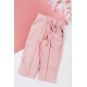 طقم بناتي شتوي قطعتين لون وردي بكتابات من الأمام و أكمام طويلة و رباط و زم من الخصر
