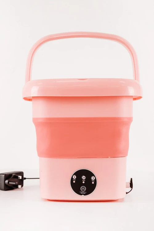 غسالة ملابس متنقلة صغيرة متعددة الألوان قابلة للطي