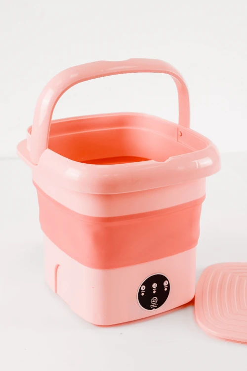 غسالة ملابس متنقلة صغيرة متعددة الألوان قابلة للطي