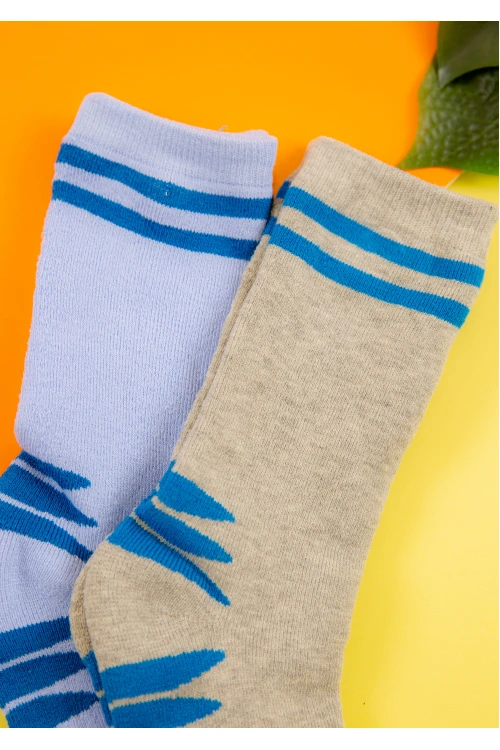 جوارب رجالية طويلة عدد قطعتين متعددة الألوان