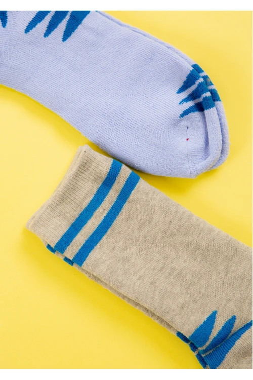 جوارب رجالية طويلة عدد قطعتين متعددة الألوان