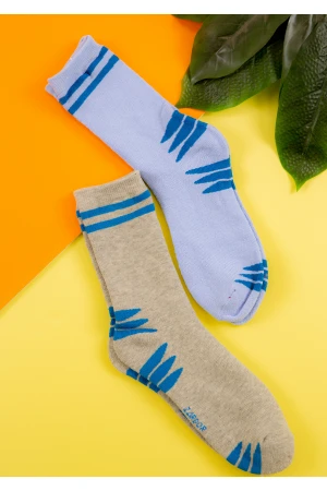 جوارب رجالية طويلة عدد قطعتين متعددة الألوان 