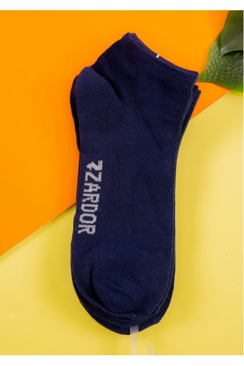 جوارب رجالية قصيرة لون كحلي عدد 3 قطع بكتابات من الأسفل