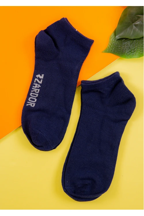 جوارب رجالية قصيرة لون كحلي عدد 3 قطع بكتابات من الأسفل