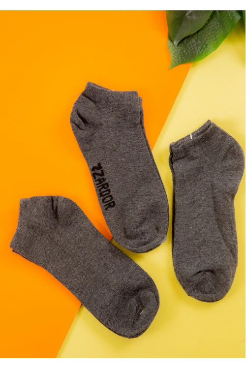 جوارب رجالية قصيرة لون كحلي عدد 3 قطع بكتابات من الأسفل