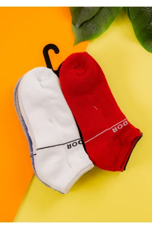 جوارب رجالية قصيرة متعددة الألوان عدد 6 قطع بكتابات