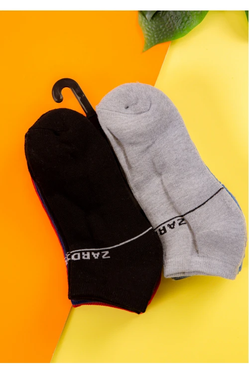 جوارب رجالية قصيرة متعددة الألوان عدد 6 قطع بكتابات