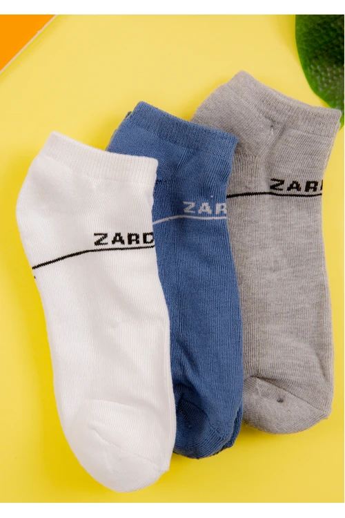 جوارب رجالية قصيرة متعددة الألوان عدد 6 قطع بكتابات