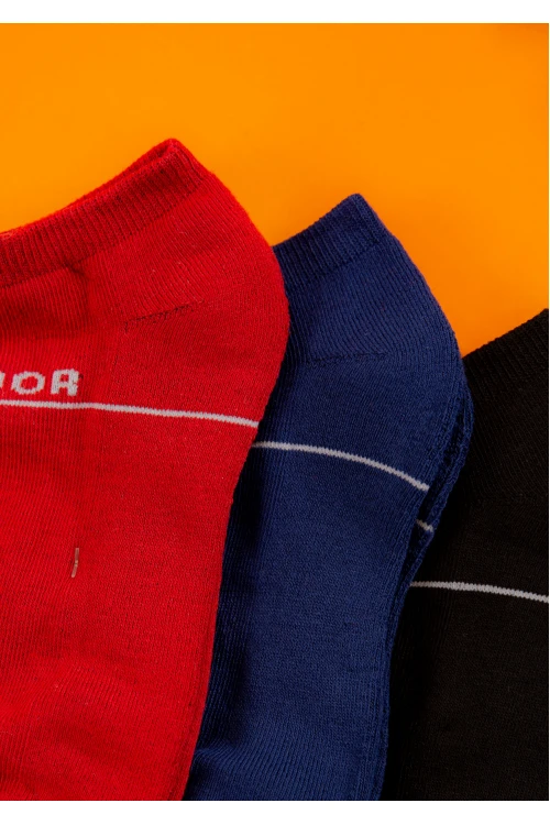 جوارب رجالية قصيرة متعددة الألوان عدد 6 قطع بكتابات