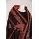 شال كشميري نسائي لون أسود بنقوش باللون الأحمر و البيج