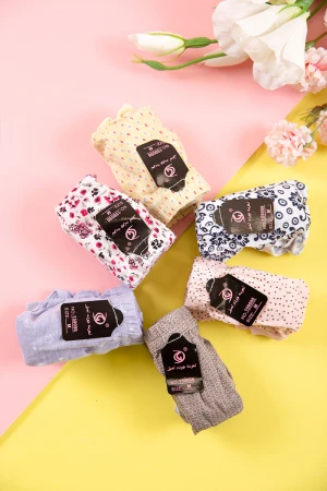 طقم سراويل داخلية مزينة بطبعات و بخصر مطاطي  6 قطع