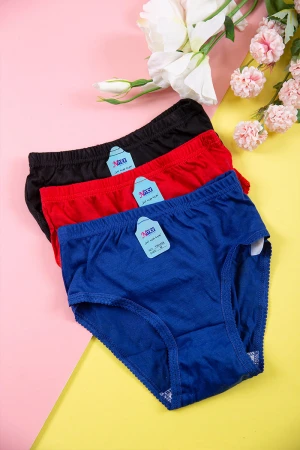 طقم سراويل داخلية نسائية بخصر مطاطي لفترة الحيض 3 قطع 