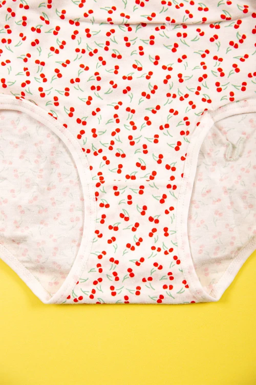 طقم سراويل داخلية نسائية مزينة بطبعات 3 قطع